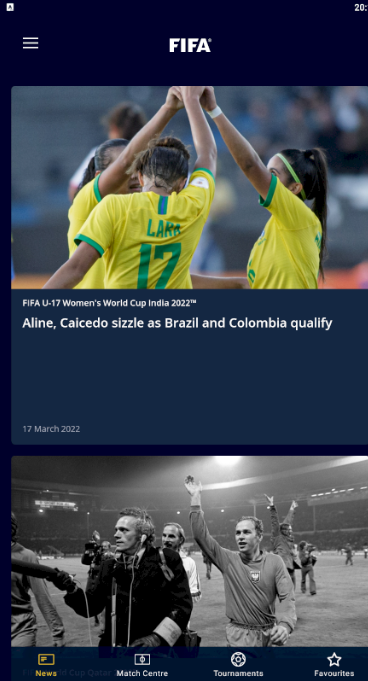 раздел News в приложении FIFA